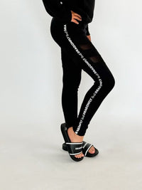 Black Leggings Wide waisted - Dragonfly Leotards - 