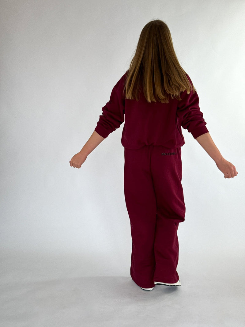 Burgundy Relaxed Sweatshirt - Dragonfly Leotards - Girls leotard