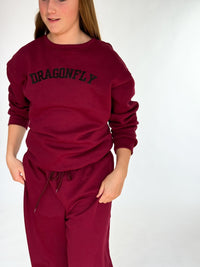 Burgundy Relaxed Sweatshirt - Dragonfly Leotards - Girls leotard