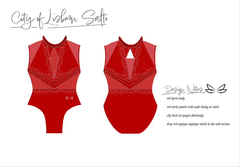 City of Lisburn Salto 2025 Podium Leotard Red - Dragonfly Leotards - 