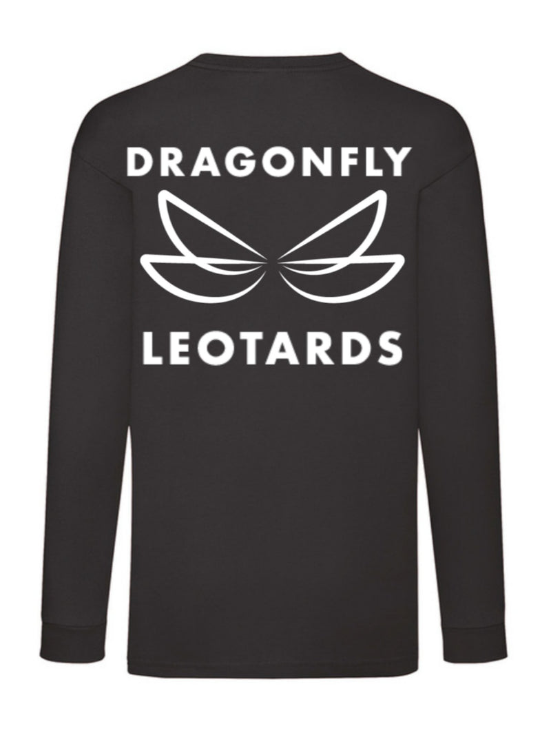 Dragonfly Unisex Long Sleeve T-shirt Black or White - Dragonfly Leotards - 