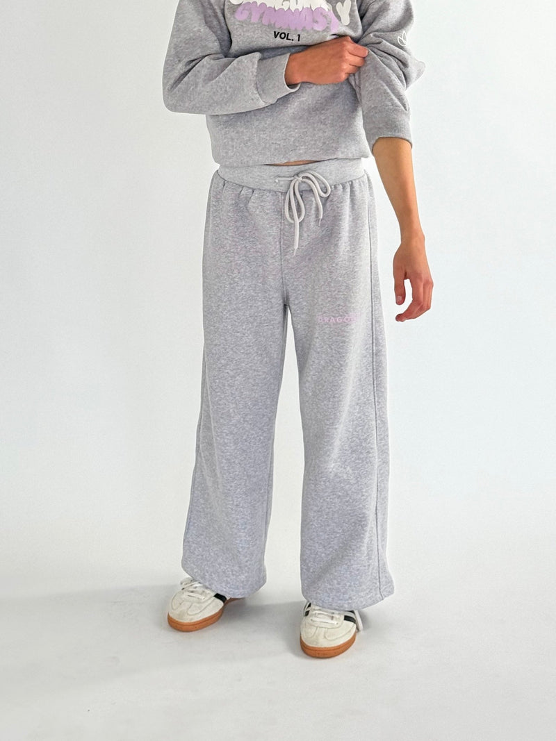 Grey Wide Leg Sweatpants - Dragonfly Leotards - Girls leotard