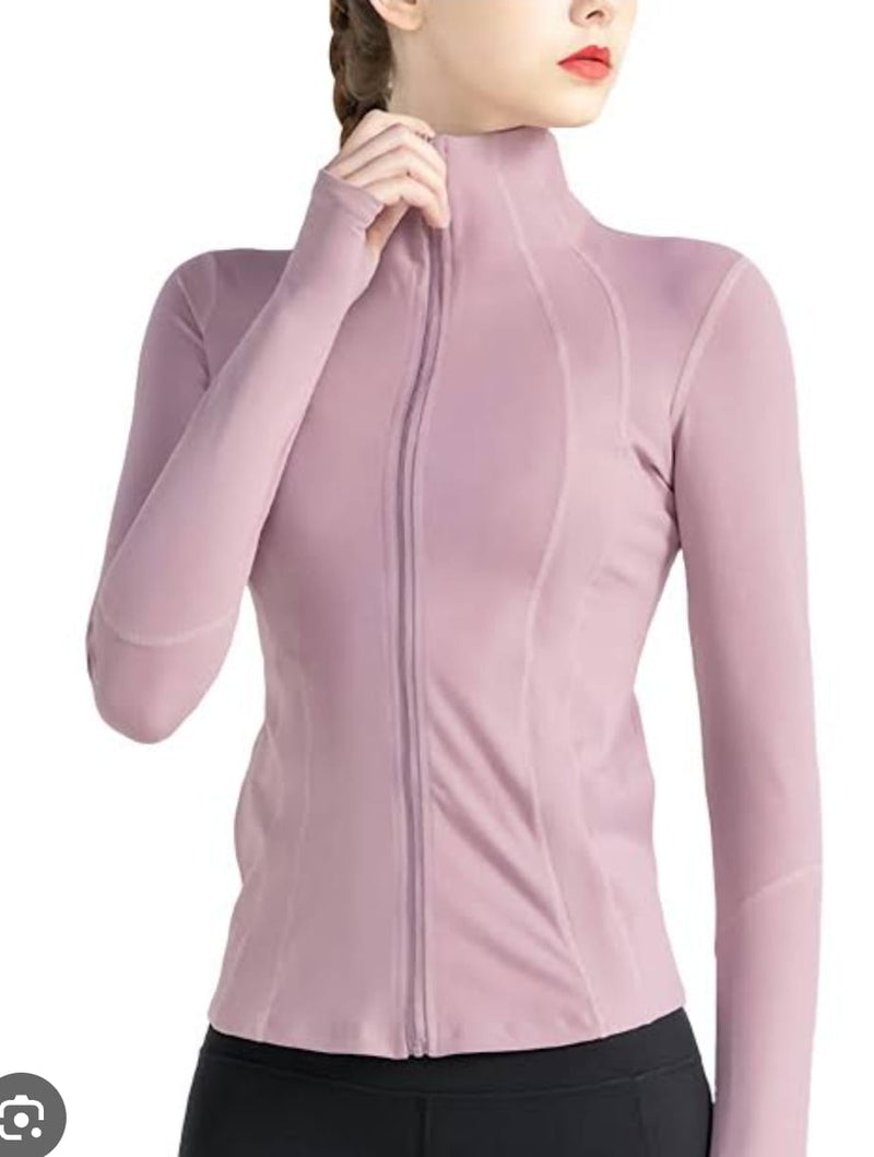 Powder Pink Ultimate Long Sleeve Full Zip Top - Dragonfly Leotards - Girls leotard